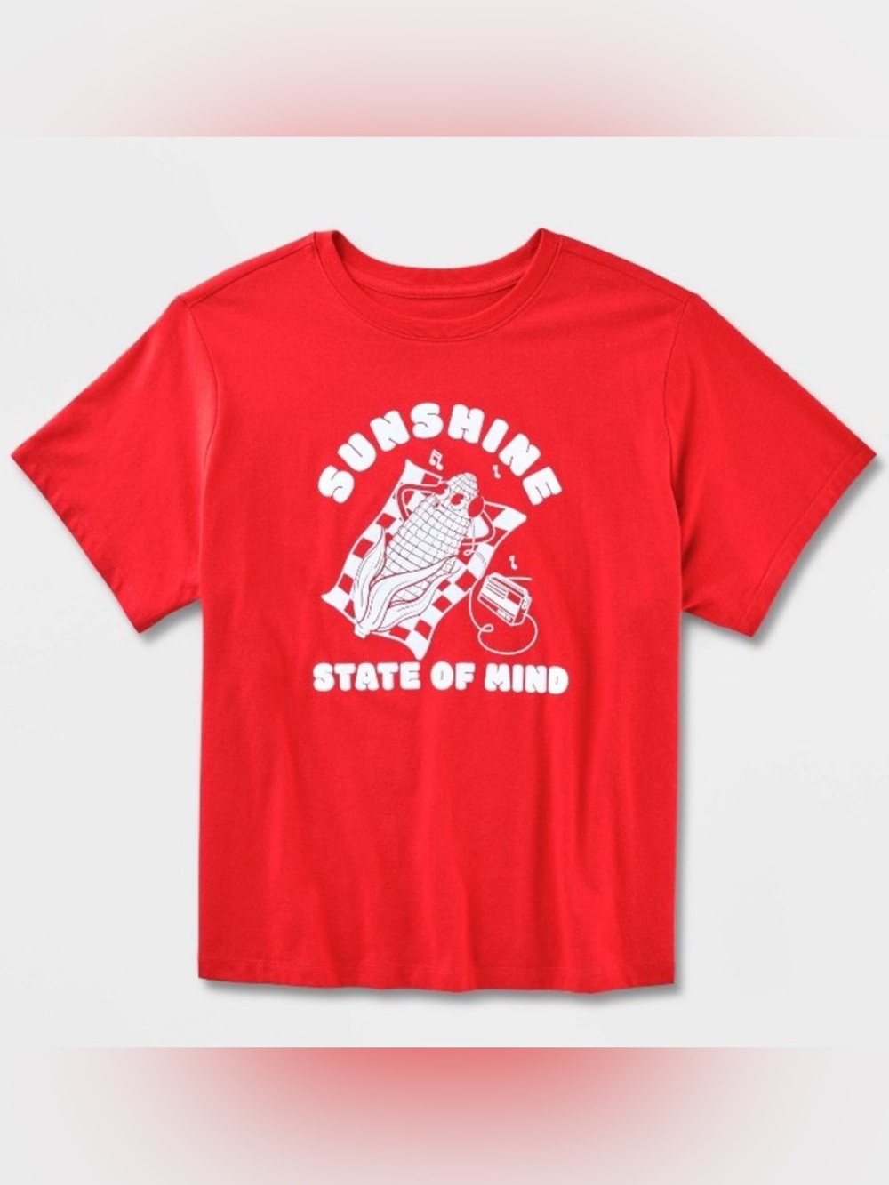 Universal Thread Sunshine State of Mind Red Short Sleeve Summer Graphic Tee NWT